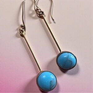 Turquoise and gold dangle earrings